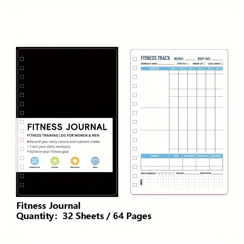 Nutrition And Exercise - Spiral Defter Günlük Egzersiz ve Beslenme
