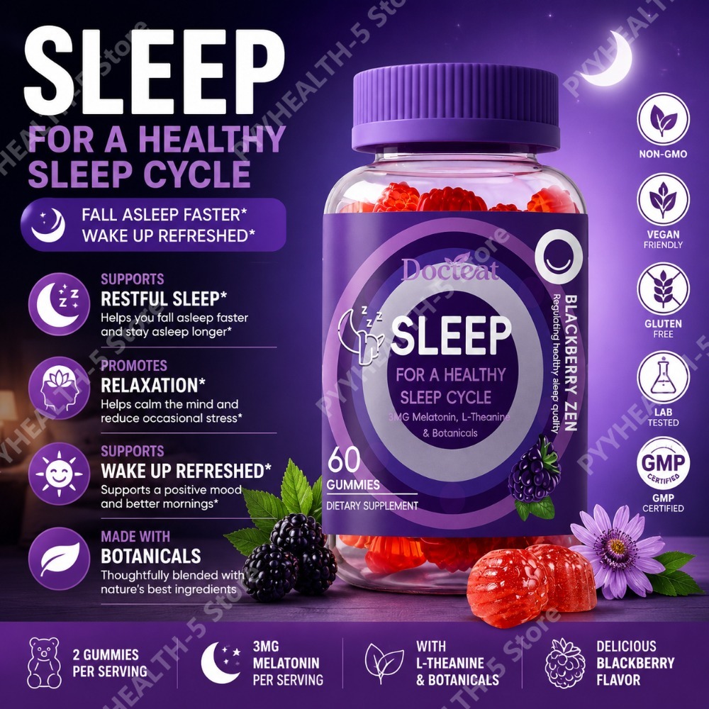 Melatonin Sleep Gummy - Docteat Uyku Jelibonları 3mg Melatonin, L-Teanin,