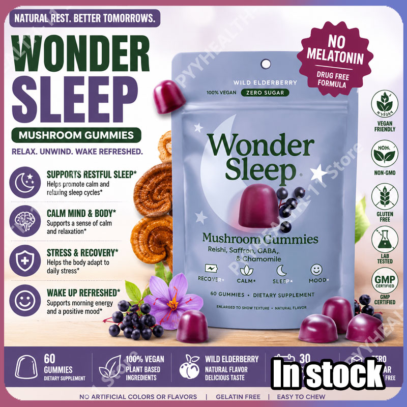 Melatonin Sleep Gummy - WonderSleep Mantarlı Uyku Jelibonları Takviyesi Melatonin