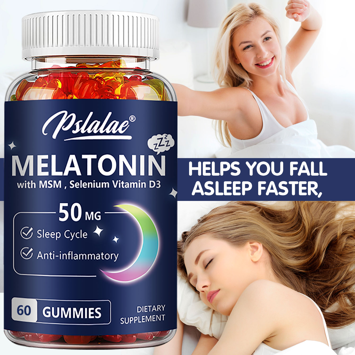 Melatonin Sleep Gummy - Melatonin Gummies 50mg - Anksiyete Stres